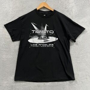 Vtg Tiesto Concert Cinder Block US Tour 2005 EDM DJ Graphic T-Shirt Mens L Black